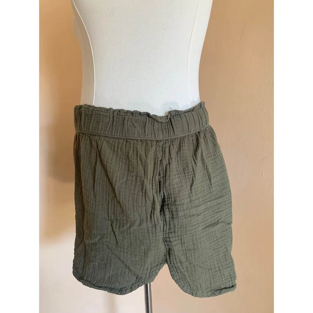 Universal Thread XL Olive Green Gauze Cotton High Rise Pull On Shorts Pockets